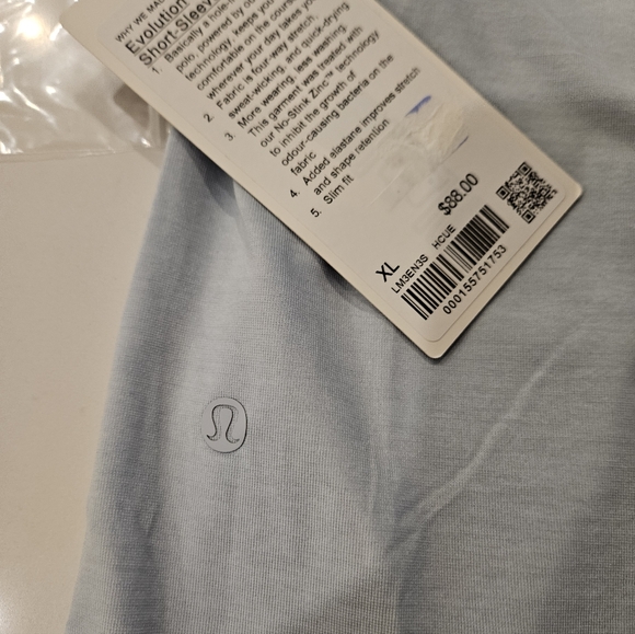 NWT Lululemon athletica Men's Heathered Starch Blue Polo Shirt SZ XL - Picture 9 of 10